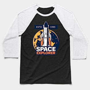 Retro Spaceship Insignia Baseball T-Shirt